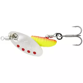 Блешня Savage Gear Grub Spinners #0 2.2g Silver Red Yellow, Колір блешні: Silver Red Yellow, Вага блешні: 2.2g, фото 