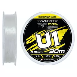 Флюорокарбон Favorite U1 FC 30m #3.5/0.31mm 14.1lb/6.38kg (Made in Japan), Діаметр: 0.31mm, Розмотування: 30m, фото 