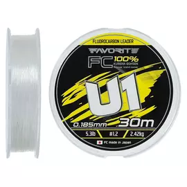 Флюорокарбон Favorite U1 FC 30m #1.2/0.185mm 5.3lb/2.42kg (Made in Japan), Діаметр: 0.18mm, Розмотування: 30m, фото 