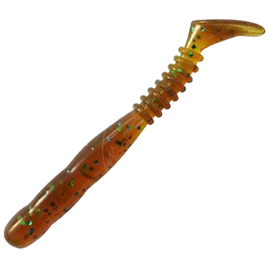 Силікон Reins Rockvibe Shiner 4" 565 Motor Oil Green Flake (8шт/уп), Длина силикона: 4.0" (10,16 см), Расцветка силикона: 565 Motor Oil Green Flake, фото 