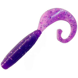 Силікон Reins Fat G-Tail Grub 4" 567 Lilac Silver&Blue Flake (10шт/уп), Довжина силікону: 4.0" (10,16 см), Колір силікону: 567 Lilac Silver&Blue Flake, фото 