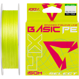 Шнур риболовний Select Basic PE 150m, 0.26mm, 45Lb/20.8kg, колір: салатовий, Діаметр: 0.26mm, Розмотування: 150m, Колір: салатовий, фото 