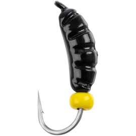 Мормишка вольфрамова Viking Fishing Shrimp+bead 0.37g 7mm Black+Y (5шт), Размер/Вес: 7мм/0.37г, Колір мормишки: Black+Y, фото 