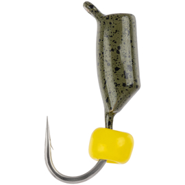 Мормишка вольфрамова Viking Fishing Rigabik+bead 0.62g 2.5mm Olive+Y (5шт), Размер/Вес: 2.5мм/0.62г, Колір мормишки: Olive+Y, фото 