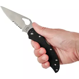 Ніж Spyderco Byrd Harrier 2, 8Cr13MoV, G-10, напівсерейтор к:black, фото 