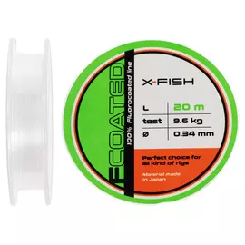 Флюорокарбон X-Fish FCoated 20m 0.34mm 9.6kg, Діаметр: 0.34mm, Розмотування: 20m, фото 