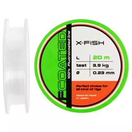 Флюорокарбон X-Fish FCoated 20m 0.23mm 3.9kg, Діаметр: 0.23mm, Розмотування: 20m, фото 