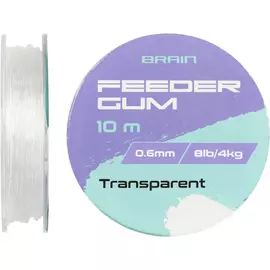 Амортизуюча гума Brain F-Gum 0.6mm 8lb/4kg 10m Transparent, Диаметр: 0.6, Размотка: 10m, Выберите цвет: прозорий, фото 