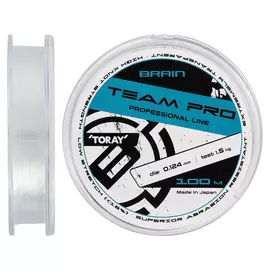 Жилка Brain Team Pro (Toray Japan) 100m 0.124mm 1.5kg (прозора), Діаметр: 0.124mm, Розмотування: 100m, фото 