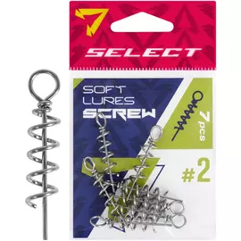 Штопор для силікону Select Soft Lures Screw #2 32mm (7 шт / уп), Размер: 32мм, фото 
