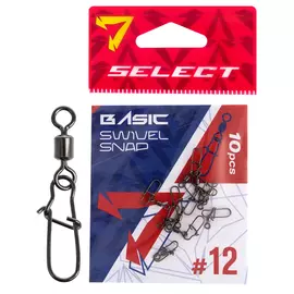 Вертлюжок з застібкою Select Basic Swivel Snap #12 (10 шт / уп), Размер: 17мм, Цвет воблера: Black Nickel, фото 