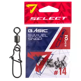 Вертлюжок з застібкою Select Basic Swivel Snap #14 (10 шт / уп), Размер: 15мм, Цвет воблера: Black Nickel, фото 