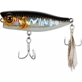 Воблер Jackall Chubby Popper 42F 42mm 3.3g HL Silver & Black, Размер/Вес: 42мм/3.3г, Цвет воблера: Hl Silver & Black, фото 