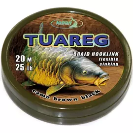 Повідцевий матеріал Katran Braided Hook Links Tuareg 20m 25lb Camo Brown Black, фото 