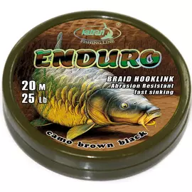 Повідцевий матеріал Katran Braided Hook Links Enduro 20m 25lb Camo Brown Black, фото 