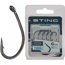 Гачок Brain Sting Curve Shank #4 (10 шт / уп), Номер крючка, №: 4, фото 