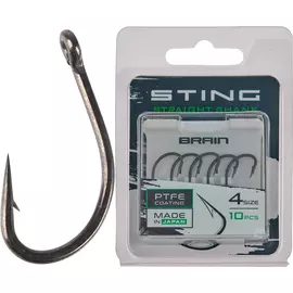 Гачок Brain Sting Straight Shank #4 (10 шт / уп), Номер крючка, №: 4, фото 