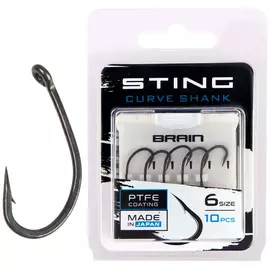 Гачок Brain Sting Curve Shank #6 (10 шт / уп), Номер крючка, №: 6, фото 