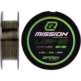 Волосінь Brain Mission Carp Line (Camo) 600m 0.28mm 6.6kg, Диаметр: 0.28mm, Размотка: 600m, Выберите цвет: Camo, фото 