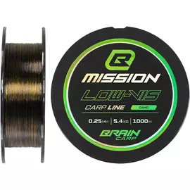 Жилка Brain Mission Carp Line 1000m 0.25mm 5.4kg (Camo), Діаметр: 0.25mm, Розмотування: 1000m, Колір: Camo, фото 