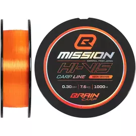 Волосінь Brain Mission Carp Line (Neon Orange) 1000m 0.30mm 7.6kg, Диаметр: 0.30mm, Размотка: 1000m, Выберите цвет: Neon Orange, фото 