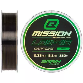 Жилка Brain Mission Carp Line 150m 0.33mm 8.1kg (Camo), Діаметр: 0.33mm, Розмотування: 150m, Колір: Camo, фото 
