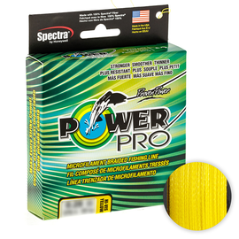 Шнур PowerPro Hi-Vis Yellow 135m d=0.13mm 8kg/18lb, Диаметр: 0.13mm, Размотка: 135m, Выберите цвет: желтый, фото 