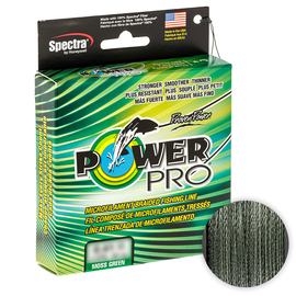 Шнур PowerPro Moss Green 135m d=0,23 15kg/33Lb, Диаметр: 0.23mm, Размотка: 135m, Выберите цвет: темно-зелений, фото 