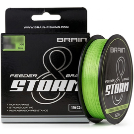 Шнур Brain Storm 8X (lime) 150m 0.18mm 27lb/12.2kg, Діаметр: 0.18mm, Колір: салатовый , фото 