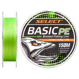 Шнур Select Basic PE 150m (салат.) 0.10mm 10lb/4.8kg, Диаметр: 0.10mm, Размотка: 150m, Выберите цвет: салатовый, фото 