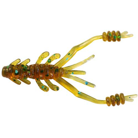Силікон Reins Ring Shrimp 2" 565 Motor Oil Green Flake (12 шт/уп.), Довжина силікону: 2.0" (5,08 см), Колір силікону: 565 Motor Oil Green Flake, фото 