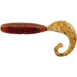 Силікон Reins Fat G-Tail Grub 3" 568 Fire Sugar (12шт/уп), Довжина силікону: 3.0" (7,62 см), Колір силікону: 568 Fire Sugar, фото 
