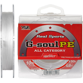 Шнур YGK Real Sports G-Soul PE 150m (белый) #0.4/0.104mm 6lb, Діаметр: #0.4/0.104mm, Розмотування: 150m, Колір: белый, фото 