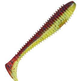 Силікон Keitech Swing Impact FAT 3.3" (7 шт/уп), колір:ea#15 grape chart red flk, Довжина силікону: 3.3" (8.4 см), Колір силікону: ea#15 grape chart red flk, фото 