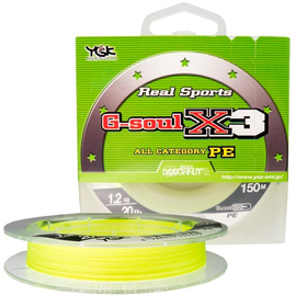 Шнур YGK G-soul X3 - 100m #1/16lb к:світло-жовтий, Діаметр: #1/0.165mm, Розмотування: 100m, фото 