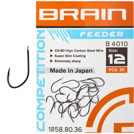 Крючок Brain Feeder B4010 #12 (20 шт/уп) ц:black nickel, фото 