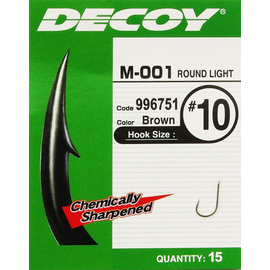 Крючок Decoy M-001 Round Light #10 (15 шт/уп), фото 