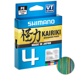 Шнур Shimano Kairiki 4 PE (Multi Colour) 150m 0.16mm 8.1kg, Диаметр: 0.16mm, Выберите цвет: мультиколор, фото 