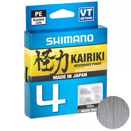 Шнур Shimano Kairiki 4 PE (Steel Gray) 150m 0.19mm 11.6kg, Диаметр: 0.19mm, Выберите цвет: сірий, фото 