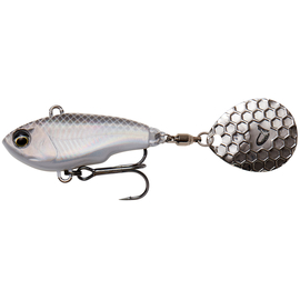 Тейл-спінер Savage Gear Fat Tail Spin 80mm 24.0g White Silver, фото 