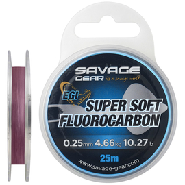 Флюорокарбон Savage Gear Super Soft EGI 25m 0.25mm 4.66kg Pink, фото 