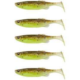 Силікон Savage Gear Fat Minnow T-Tail 105mm 11.0g Green Pearl Yellow (5 шт/уп), Довжина силікону: 105mm, Колір силікону: Green Pearl Yellow (5 шт/уп, фото 