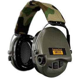 Активні навушники Sordin Supreme Pro X с LED ліхтарем. Колір: олива, фото 