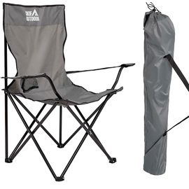 Стул раскладной SKIF Outdoor Comfort Plus (усиленный). Цвет: серый, до 120кг (с чехлом), Выберите цвет: сірий, Рекомендуем нагрузку: 120 кг, фото 