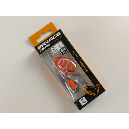Блешня Savage Gear Rotex Spinner #5 14.0g 04-Fluo Orange Silver, Вага блешні: 14g, Колір блешні: Fluo Orange Silver, фото , изображение 2