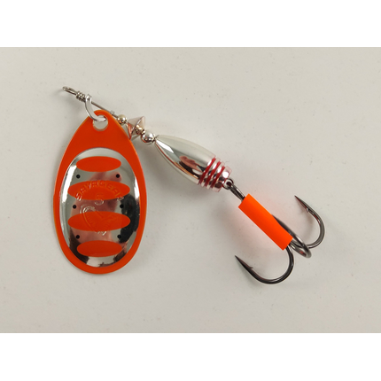Блешня Savage Gear Rotex Spinner #5 14.0g 04-Fluo Orange Silver, Вага блешні: 14g, Колір блешні: Fluo Orange Silver, фото , изображение 5