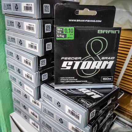 Шнур Brain Storm 8X (green) 150m 0.06mm 8lb/3.8kg, Діаметр: 0.06mm, Колір: зелений, фото , изображение 2