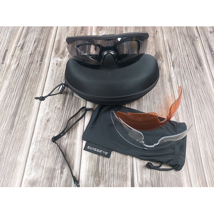 Окуляри балістичні Swiss Eye Blackhawk Pro ‑NEW, 3 компл. змінних лінз, футляр (діоптр. вставка), колір оправи:black, фото , изображение 16