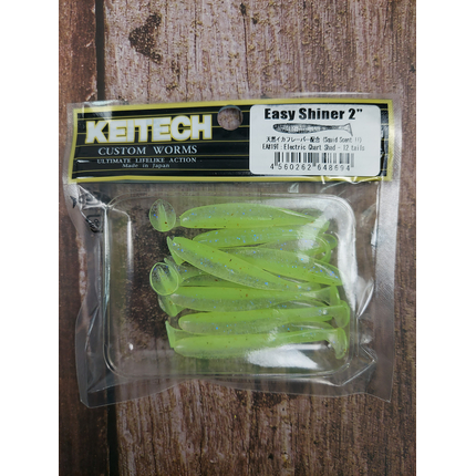 Силікон Keitech Easy Shiner 2" (12 шт/уп),, колір: ea#19 electric chart shad, Довжина силікону: 2" (5.1 см), Колір силікону: EA#19 Electric Chart Shad, фото , изображение 2