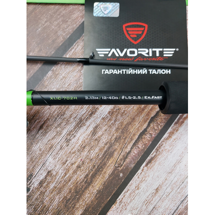 Кастинговий спінінг Favorite X1.1C 702H / 2.13m / 12-40g / Ex.Fast (спінінг під мультиплікаторну котушку), Модель: 2.13m 12-40g, фото , изображение 9